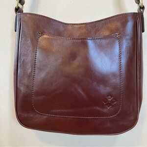 Patricia Nash Emeline Leather Crossbody Shoulder Bag British Tan Adj. Strap